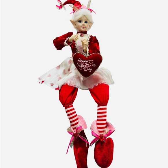 Cynthia Rowley Valentines Day Leprechaun Elf Fairy Doll 28" Shelf Sitter Doll - Picture 2 of 3